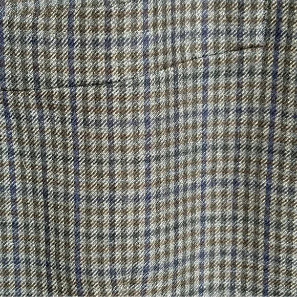 Lauren Ralph Lauren 48L Blue Brown Houndstooth Wool Blazer Sport Coat Academia